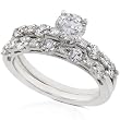 1 2/5ctw Round Brilliant Cut Diamond Wedding Ring Set (GH/VS) in 18k White Gold