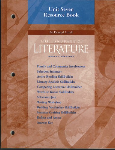 unit seven resource book mcdougal littell the language of literature world literature family  community involvement
