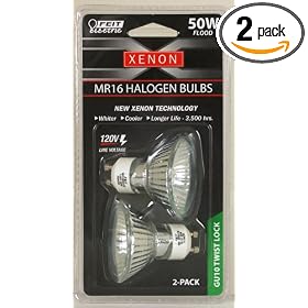 Feit Electric BPXN50MR16 GU10 2 Xenon MR16, 120-Volt, GU10 Base, 2 Pack