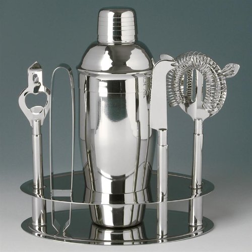 Side Bar Cocktail Shaker Set - Stainless Steel 6 Piece
