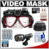 Liquid Image D1 Scuba Series Mid-Size Underwater Digital Video Camera Mask with LED Torch + 16GB Card + (4) Batteries + Case + Cleaning Kit