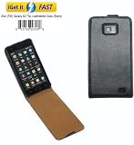 Best Price iGet (TM) Samsung Galaxy i9100 S2 Synthetic Leather Folio Flip Case Cover - BLACK