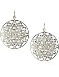 Liz Palacios "Plumas" Crystal Large Silver Filigree Earrings