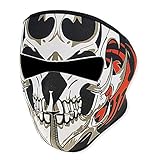 Yasson Mens Reversible Windproof Black Tribal Classic Skull Neoprene Half Facemask