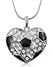 Glamour Girl Gifts Large Crystal Heart Shaped Soccer Ball Sports Fan Necklace for Women and Teens