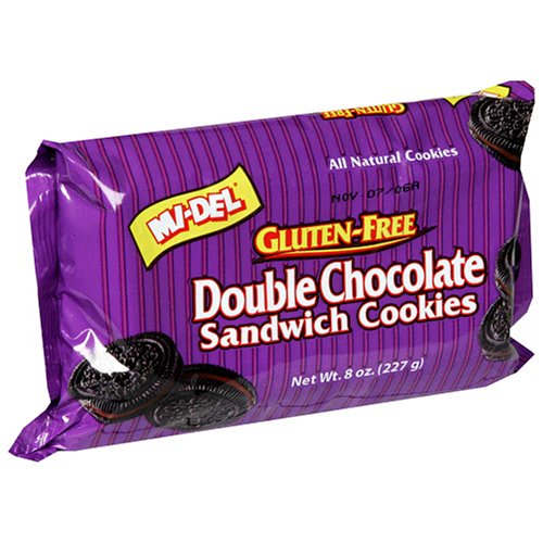 Mi-Del Gluten-Free Double Chocolate Sandwich Cookies, 8-Ounce Bag (Pack of 12) by Mi-Del