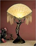 LAMPS BEAUTIFUL Art Deco Fan with Glass Beaded Fringe Accent Table Lamp by Meyda Tiffany