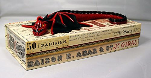 Polymer Clay Red and Black Dragon on Pencil Box