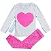 SUPER SOFT HEART 2 PIECE PAJAMA SET 100% COTTON (SIZE 12M-7Y) 2 FREE GIFTS, 6 Years, PINK / GREY