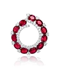 Diamond and Ruby 18k White Gold Pendant