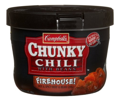 Campbell Chunky Firehouse Hot & Spicy Chili, 15.25-Ounce Microwavable Containers (Pack of 8)