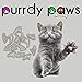 Purrdy Paws 40 Pack Soft Nail Caps for Cat Claws Silver Holographic Glitter Medium