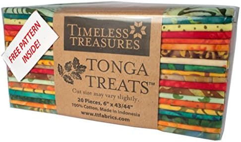 Punch Tonga Treats Batiks 6 Pack 20 pieces 6" Strips Timeless Treasures Fabrics