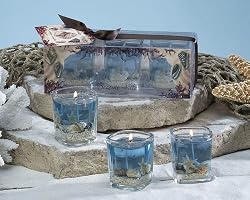Tropical island White sand beach sea life mini candle sets
