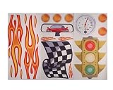 All Geared Up Racing Flames Car Wall Stickers Appliques