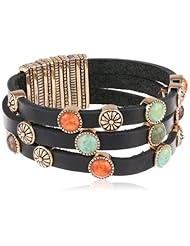 Barse "Spice" Multi-Stone Leather Straps Bracelet