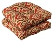Pack of 2 Outdoor Patio Furniture Wicker Chair Seat Cushions - Vintage Tuscan