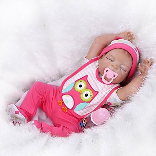 Hbtoys 23" Realistic Sleeping Silicone Vinyl Full Body Reborn Baby Girl Dolls