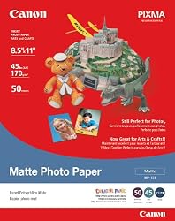 Canon Matte Photo Paper, 8.5 x 11 Inches, 50 Sheets (7981A004)