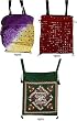 Cotton Beaded and Embroidered Bags 3 Pieces Set Drawstring Closure Top Women Handcrafted Casual Accessoriers (gmbg003)