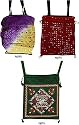 Cotton Beaded and Embroidered Bags 3 Pieces Set Drawstring Closure Top Women Handcrafted Casual Accessoriers (gmbg003)