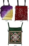 Cotton Beaded and Embroidered Bags 3 Pieces Set Drawstring Closure Top Women Handcrafted Casual Accessoriers (gmbg003)