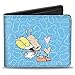 Buckle-Down PU Bifold Wallet - Rocko & Spunky Pose3 + Heffer Pose Blue/White