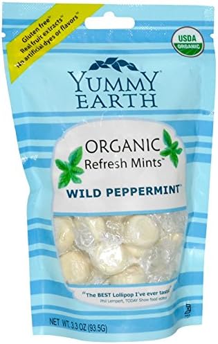 Yummy Earth, Organic Refresh Mints, Wild Peppermint, 3.3 oz (93.5 g)(packs of 4)