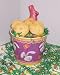 Gourmet Food : Scott's Cakes 2 lb. Almond Macaroon Cookies in a Purple Bunny Pail with Jelly Beans and Milk Chocolate Bunny