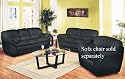 2pc Sofa & Loveseat Set with Double Soft Arm Black Leather