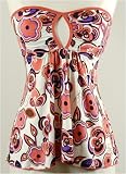 Baby Phat - BABY PHAT White/Pink/Purple Strapless Tube Top Shirt
