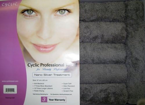 Nano Cyclic Microfiber Towel with Nano Silver Treatment, Charcoal