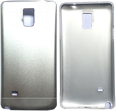 Note 4 Case,Galaxy Note 4 Case,Note 4 2in1 Case,Note 4 Hybrid Case,Galaxy Note 4 Case Cover,Candywe 2in1 Alumiun+PC Hybrid Back Caes Cover For Samsung Galaxy Note 4 Sliver