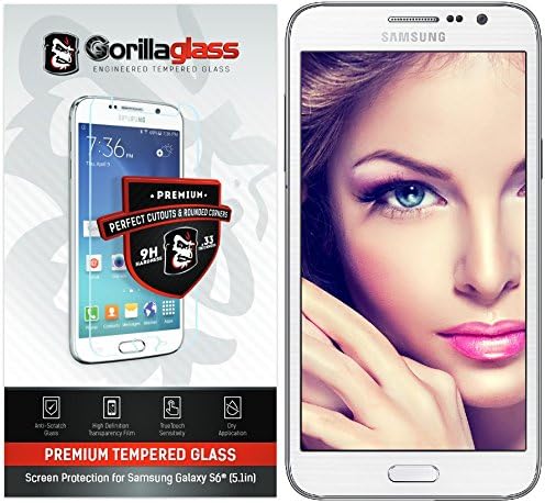 Samsung Galaxy S6 Tempered Glass Screen protector [Gorilla Glass Series] by Gorilla Cords® ★ Round Edge 0.33mm Thickness HDTriple-Layer Glass
