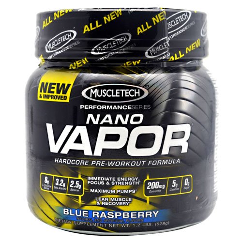 Muscletech Nano Vapor Hardcore Pre-workout Formula, Blue Raspberry - 1.23 Lbs