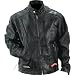 Diamond Plate Rock Design Genuine Buffalo Leather Motorcycle Jacket (Large)