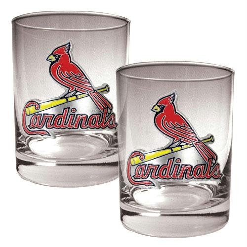 MLB St. Louis Cardinals Two Piece Rocks Glass Set - Primary Logo