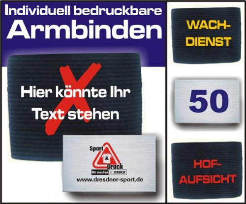 Armbinde bedruckt mit IHREM INDIVIDUELLEM TEXT