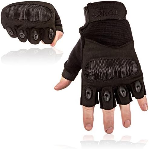 Toncy Tactical Men's Tactical Gloves-Premium Quality Hard knuckle Half Finger/Fingerless Police Airsoft Swat Military Assault Tactical Gear. 1 Pair of Tactical Gloves