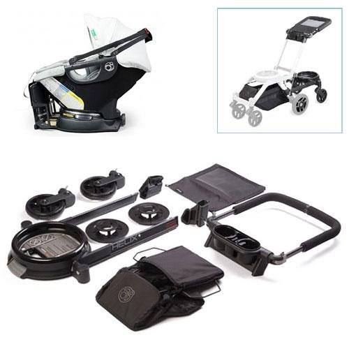 Orbit Baby Helix Plus Stroller Travel Upgrade Kit with Infant Car Seat in Black Slate