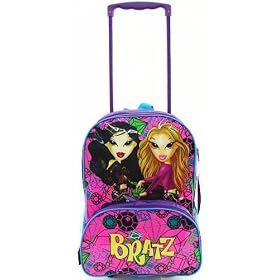 Bratz Kids Pink & Purple Rolling Backpack School Bag With Wheels