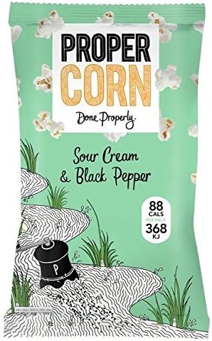(6 PACK) - Propercorn Propercorn - Sour Cream &amp; Black Pepper | 20 x 24g x | 6 PACK - SUPER SAVER - SAVE MONEY