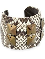 TED ROSSI "Urban Warrior" Python Swarovski Squares Cuff Bracelet