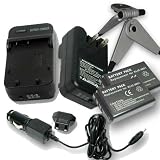 Accessory Power KLIC5001 Equivalent Lithium Ion Battery 2-PACK & One-piece Wall Charger for Select KODAK EasyShare Digital Cameras ** Includes Flexible Mini Tripod, Euro Plug & DC Car Adapter **