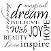 MAGICAL DREAM IMAGINE BELIEVE WISH JOY HOPE BEAUTY LOVE INSPIRE Vinyl wall art words quotes sayings home decor decals