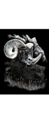 Silver Foil Engraving Art Longhorn Ram