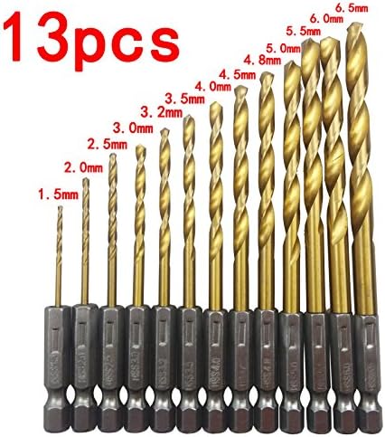 Here4Tool HT23003 1/4''Hex Shank HSS Twist Drill set 13-Piece