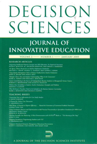 Decision Sciences: Journal of Innovative Education (Volume 3, Number 1, January 2005)