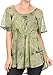Sakkas Hana Tie Dye Relaxed Fit Embroidery Cap Sleeves Peasant Batik Blouse/Top
