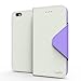 iPhone 6S Case, Cellto PU Leather Wallet Cover Stand and Reversible Magnetic Flap [Lifetime Warranty] Flip Cover for Apple iPhone 6 (2014) / iPhone 6S (2015) - White/Purple